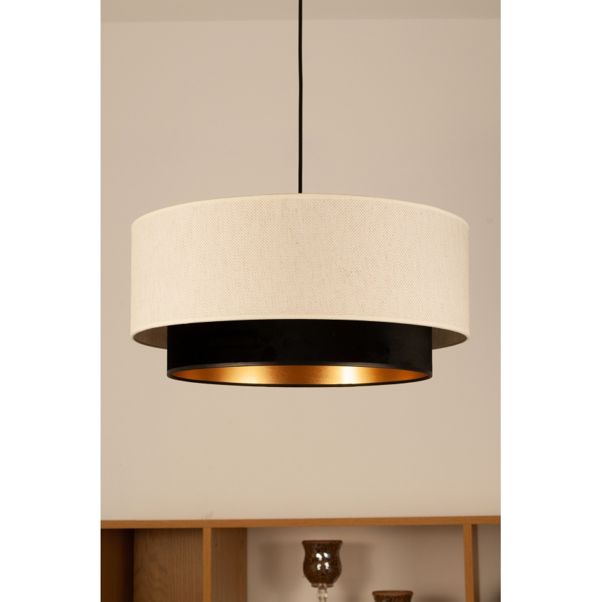 Viseći luster NATIA na sajli 1xE27/60W/230V, promjer 45 cm, bijela/crna