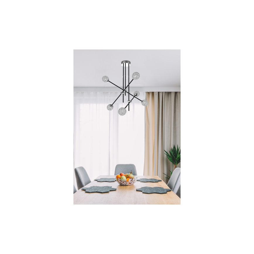 Viseći luster PAKSOS 6xG9/5W/230V crna