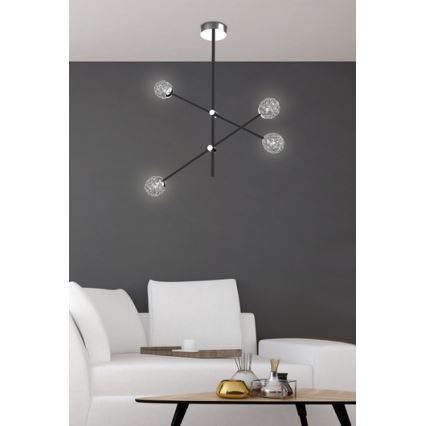 Viseći luster PAKSOS 6xG9/5W/230V crna