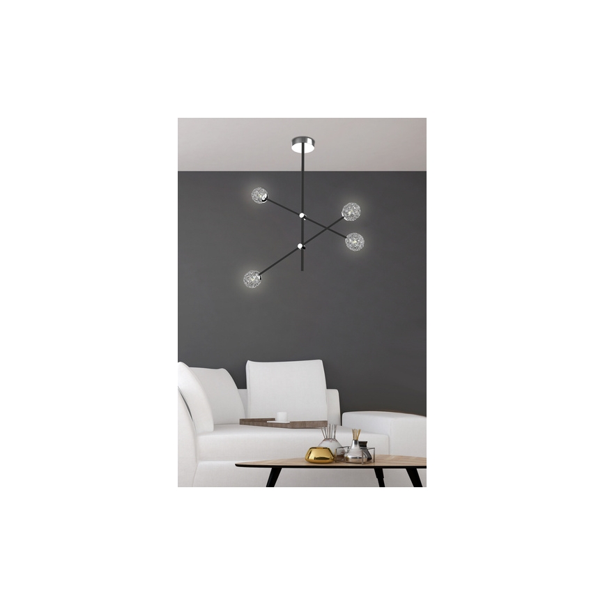 Viseći luster PAKSOS 6xG9/5W/230V crna