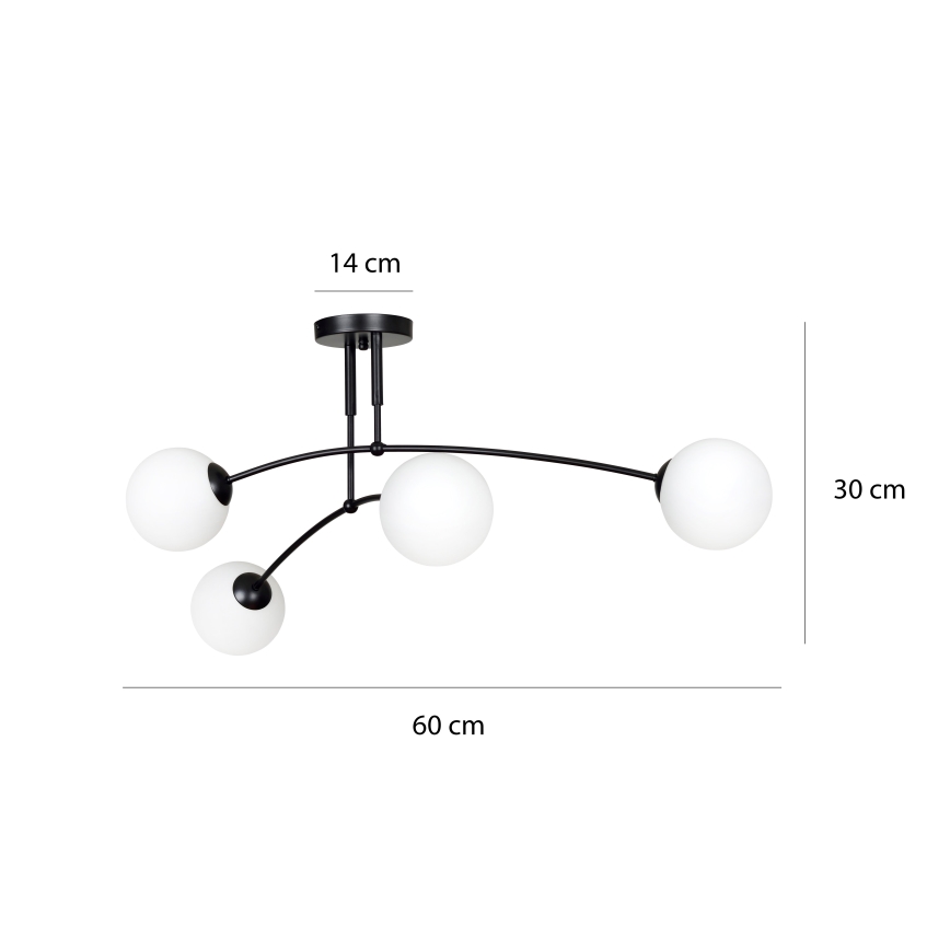 Viseći luster PREGOS 4xE14/10W/230V crna