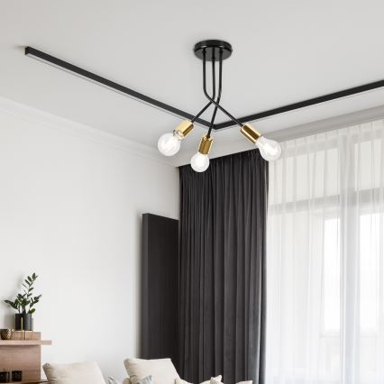 Viseći luster PRIYA 3xE27/15W/230V crna