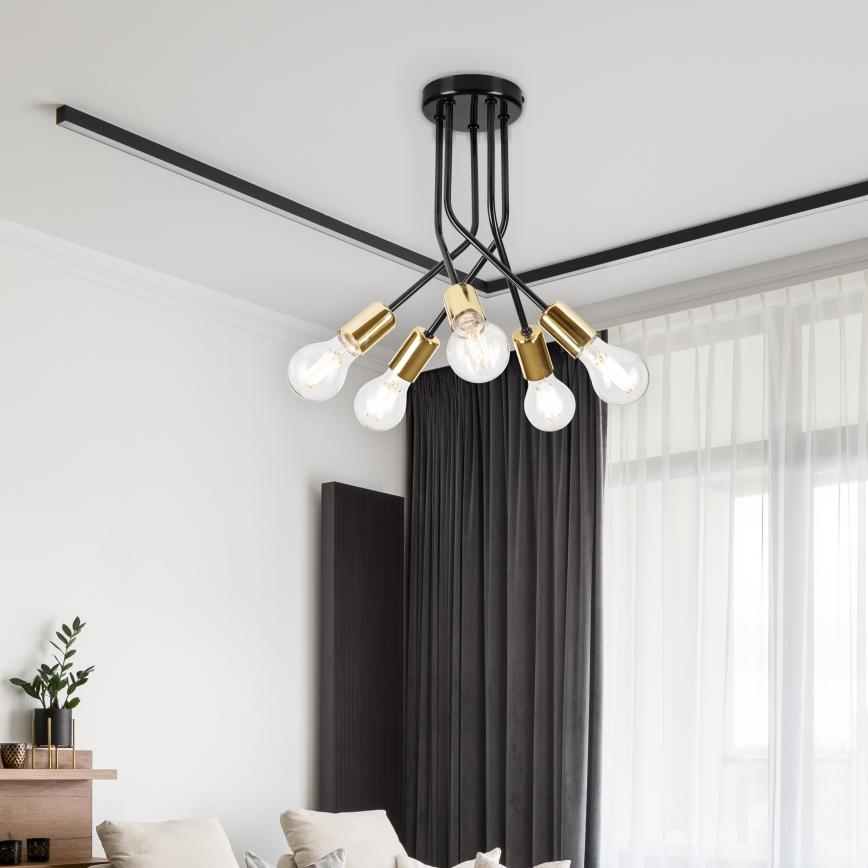 Viseći luster PRIYA 5xE27/15W/230V crna