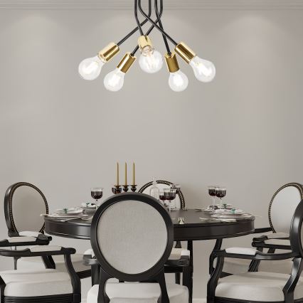 Viseći luster PRIYA 5xE27/15W/230V crna