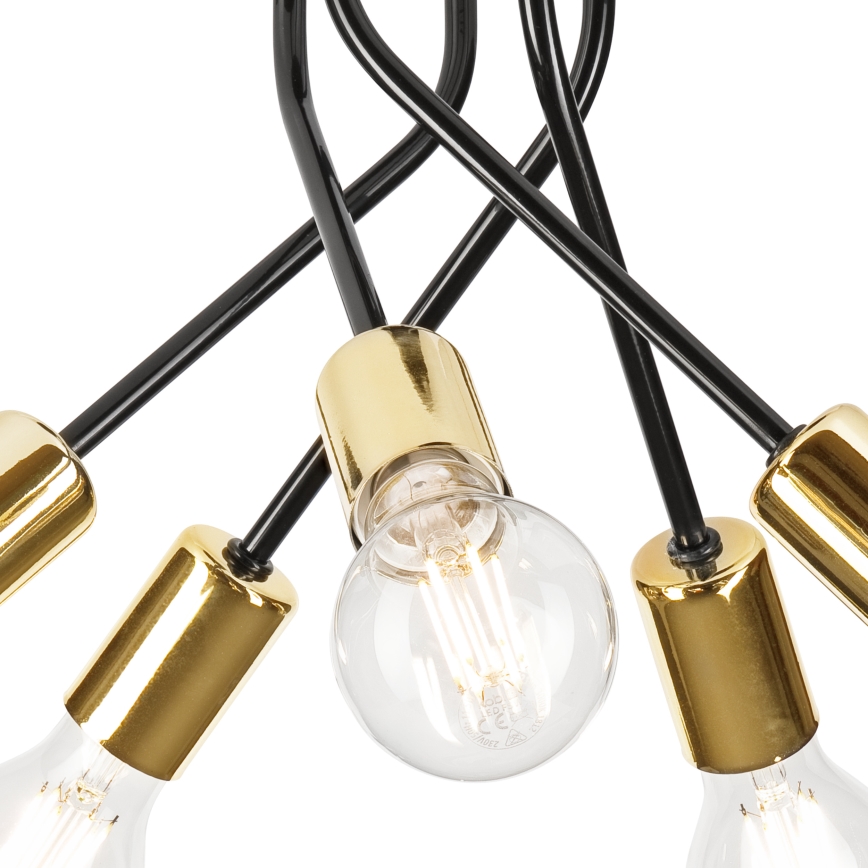 Viseći luster PRIYA 5xE27/15W/230V crna