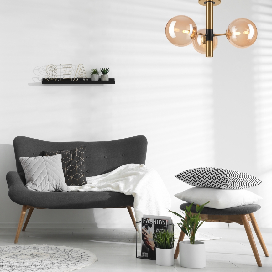 Viseći luster ROLLO 3xG9/5W/230V zlatna/dimna bež