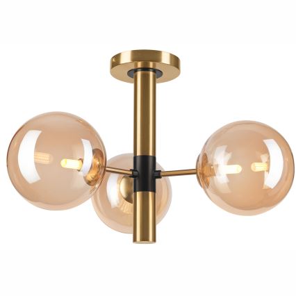 Viseći luster ROLLO 3xG9/5W/230V zlatna/dimna bež