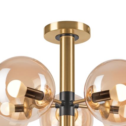 Viseći luster ROLLO 5xE14/5W/230V zlatna/dimna bež