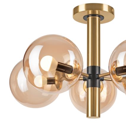 Viseći luster ROLLO 5xE14/5W/230V zlatna/dimna bež