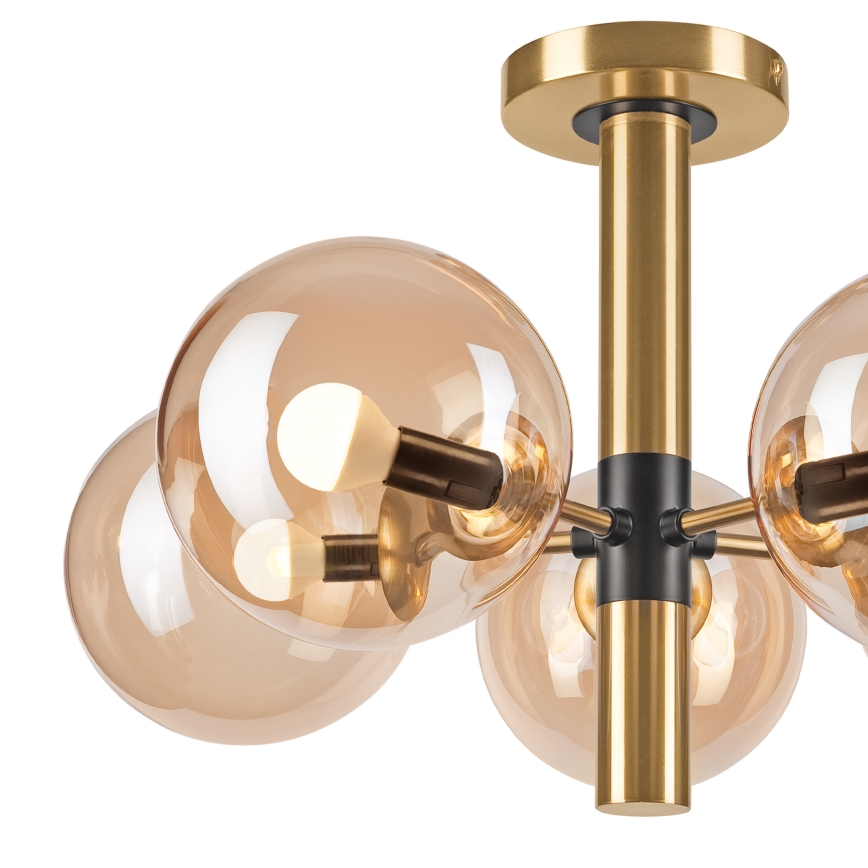 Viseći luster ROLLO 5xE14/5W/230V zlatna/dimna bež