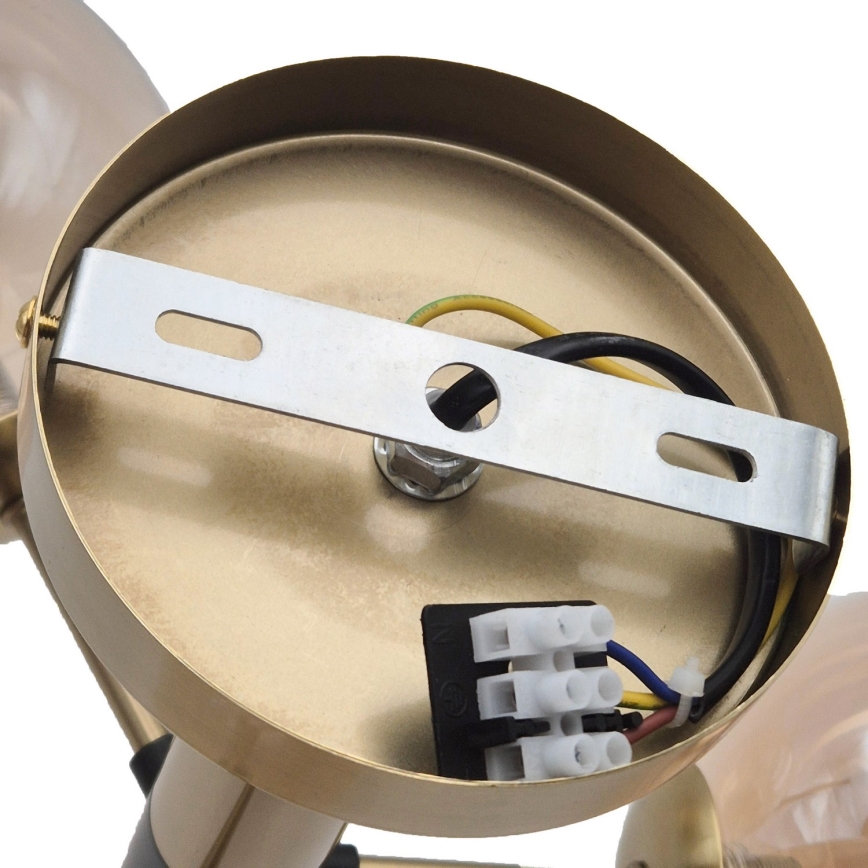 Viseći luster ROLLO 5xE14/5W/230V zlatna/dimna bež