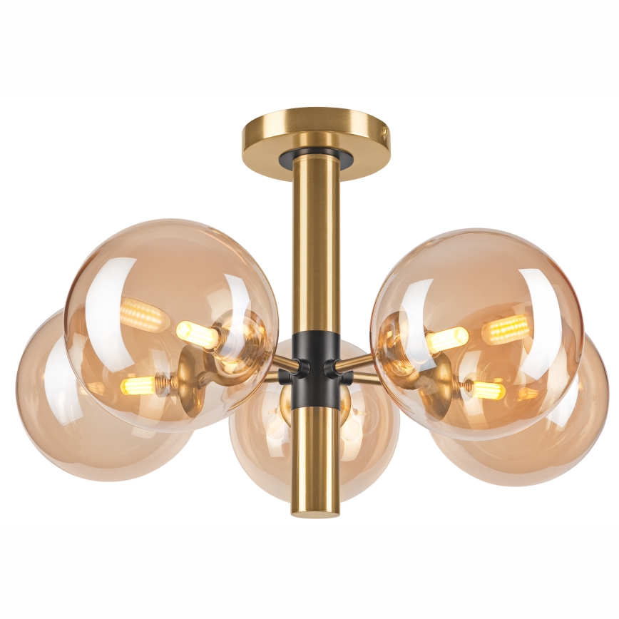 Viseći luster ROLLO 5xG9/5W/230V zlatna/dimna bež