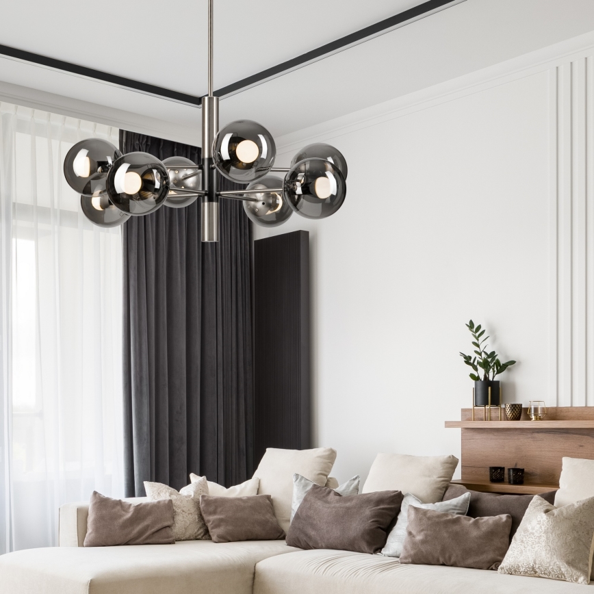 Viseći luster ROLLO 8xE14/5W/230V mat krom/dimna