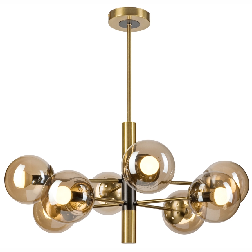 Viseći luster ROLLO 8xE14/5W/230V zlatna/dimna bež