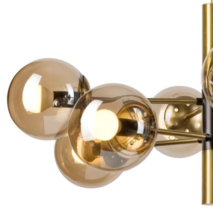Viseći luster ROLLO 8xE14/5W/230V zlatna/dimna bež