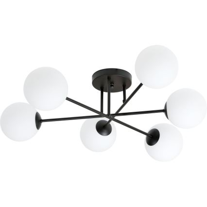 Viseći luster ROMA 6xE14/10W/230V crna/bijela