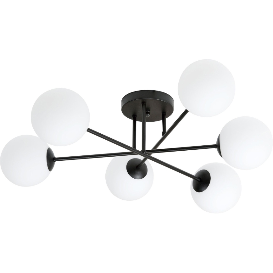 Viseći luster ROMA 6xE14/10W/230V crna/bijela