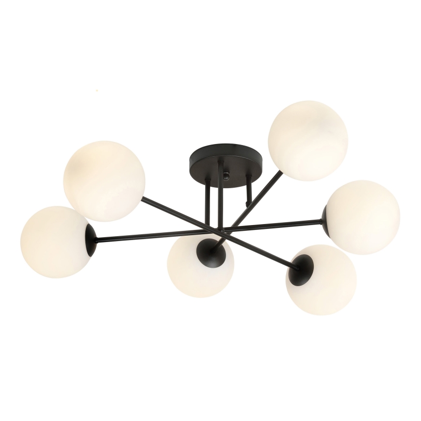 Viseći luster ROMA 6xE14/10W/230V crna/bijela