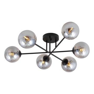 Viseći luster ROMA 6xE14/10W/230V crna/dimna