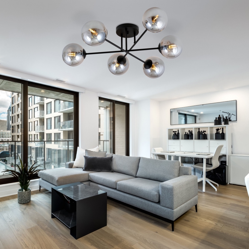 Viseći luster ROMA 6xE14/10W/230V crna/dimna