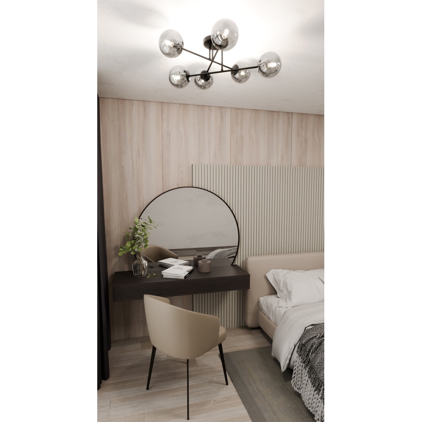 Viseći luster ROMA 6xE14/10W/230V crna/dimna