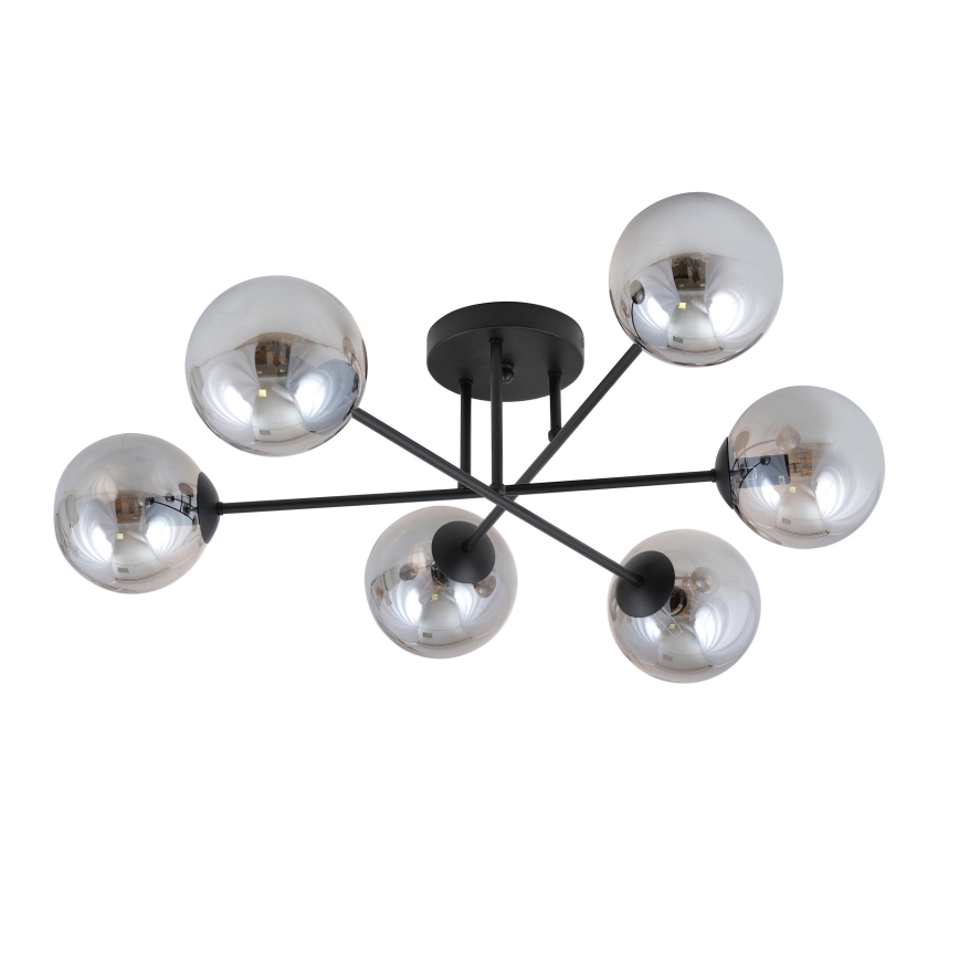 Viseći luster ROMA 6xE14/10W/230V crna/dimna