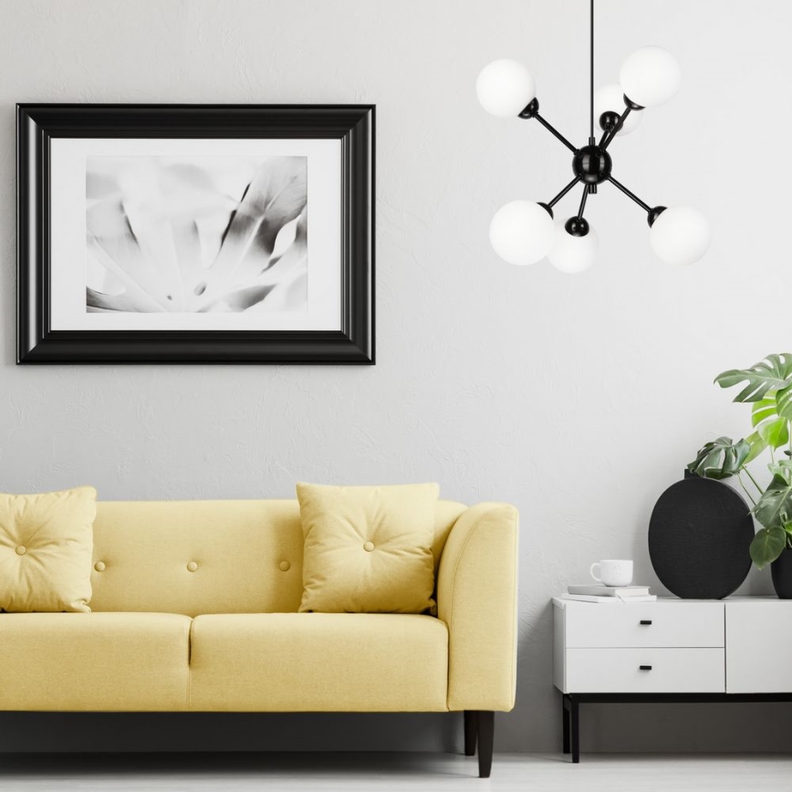 Viseći luster RUBBY BALL 6xG9/5W/230V crna
