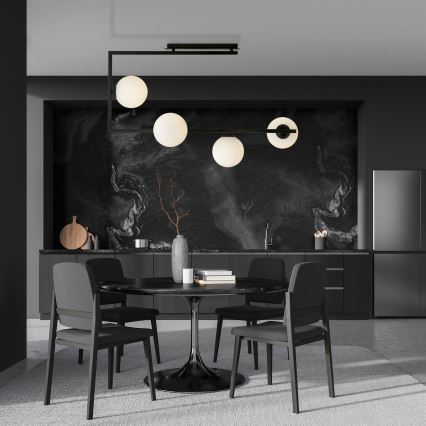 Viseći luster SOMA 4xE14/10W/230V crna/bijela