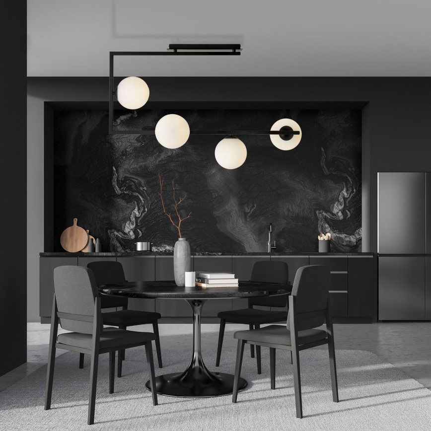 Viseći luster SOMA 4xE14/10W/230V crna/bijela