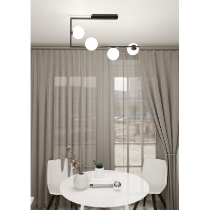 Viseći luster SOMA 4xE14/10W/230V crna/bijela