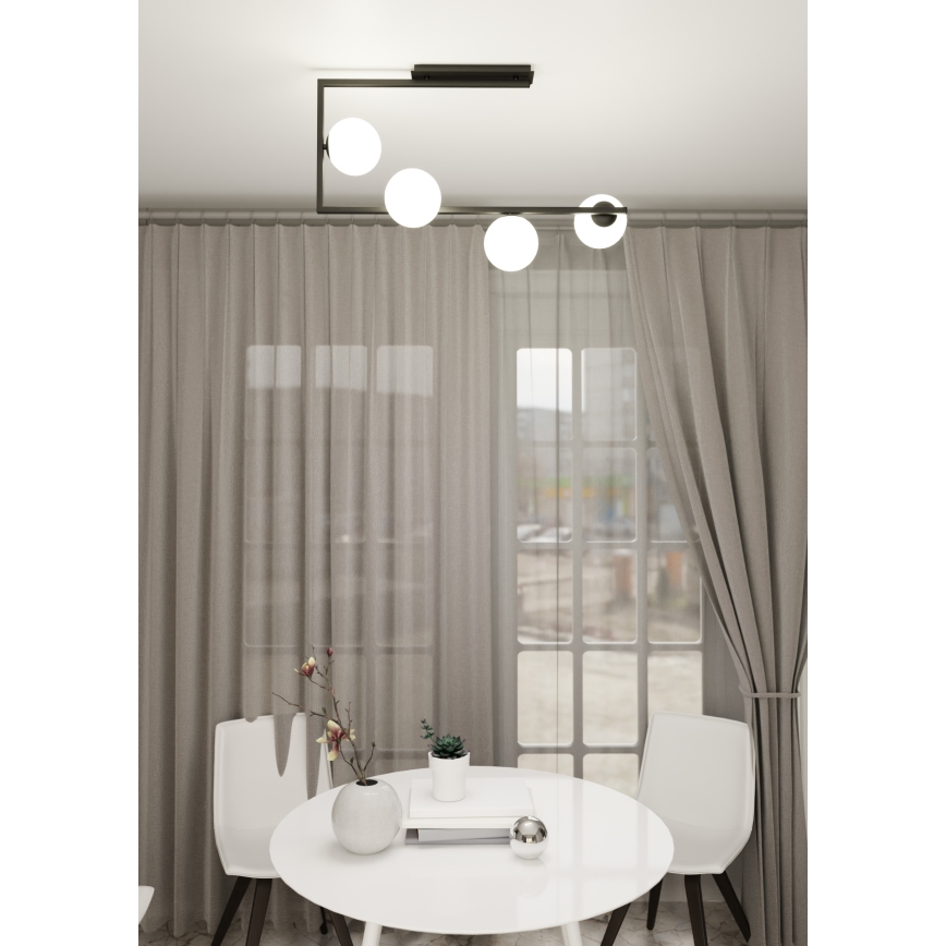 Viseći luster SOMA 4xE14/10W/230V crna/bijela