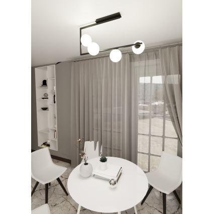 Viseći luster SOMA 4xE14/10W/230V crna/bijela