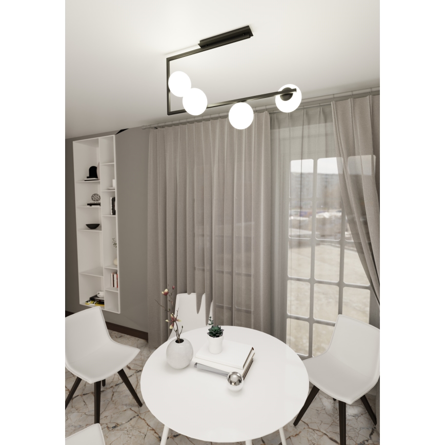 Viseći luster SOMA 4xE14/10W/230V crna/bijela