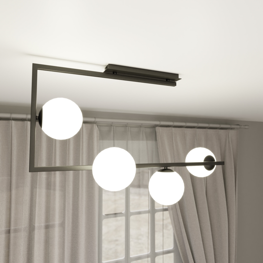 Viseći luster SOMA 4xE14/10W/230V crna/bijela