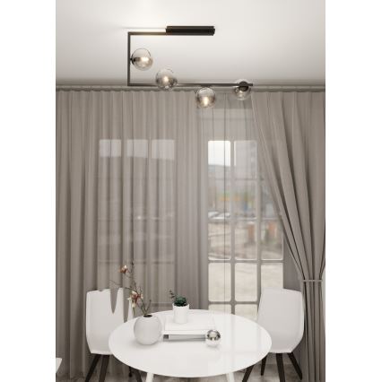 Viseći luster SOMA 4xE14/10W/230V crna/siva