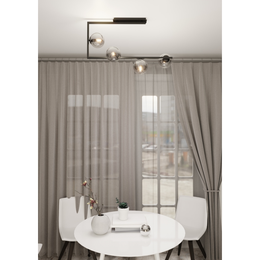 Viseći luster SOMA 4xE14/10W/230V crna/siva