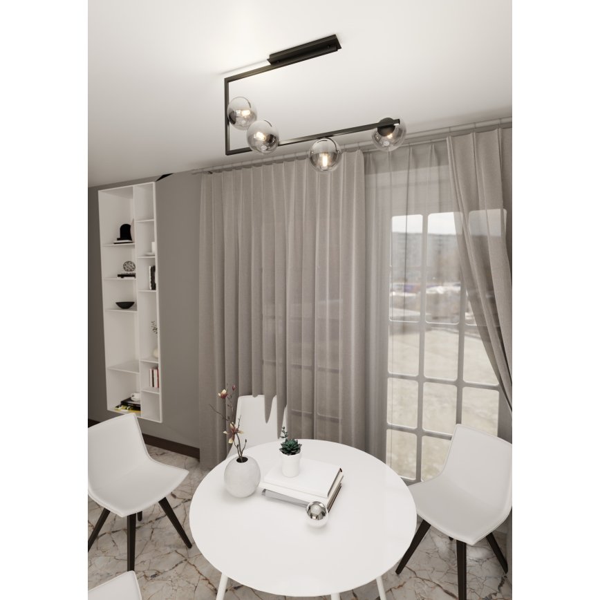 Viseći luster SOMA 4xE14/10W/230V crna/siva