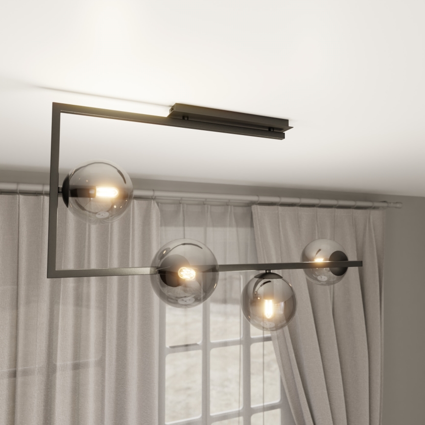 Viseći luster SOMA 4xE14/10W/230V crna/siva