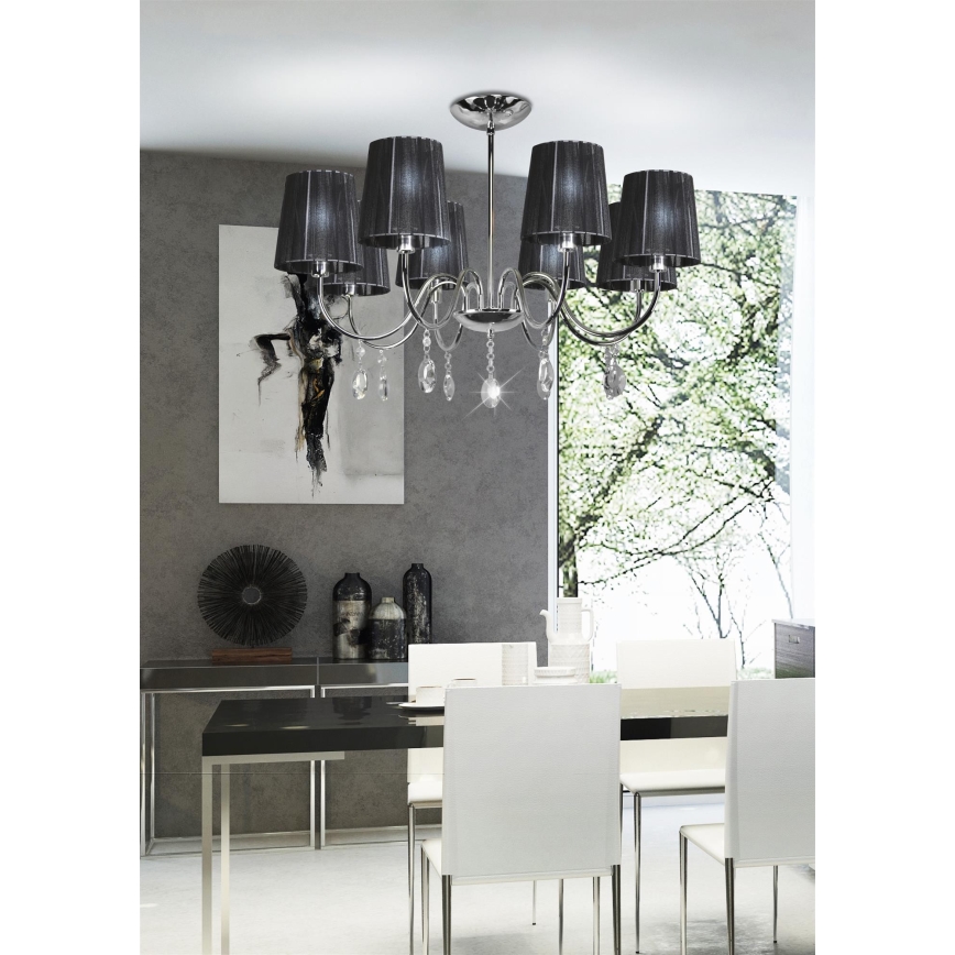 Viseći luster SORENTO 8xE14/40W/230V crna