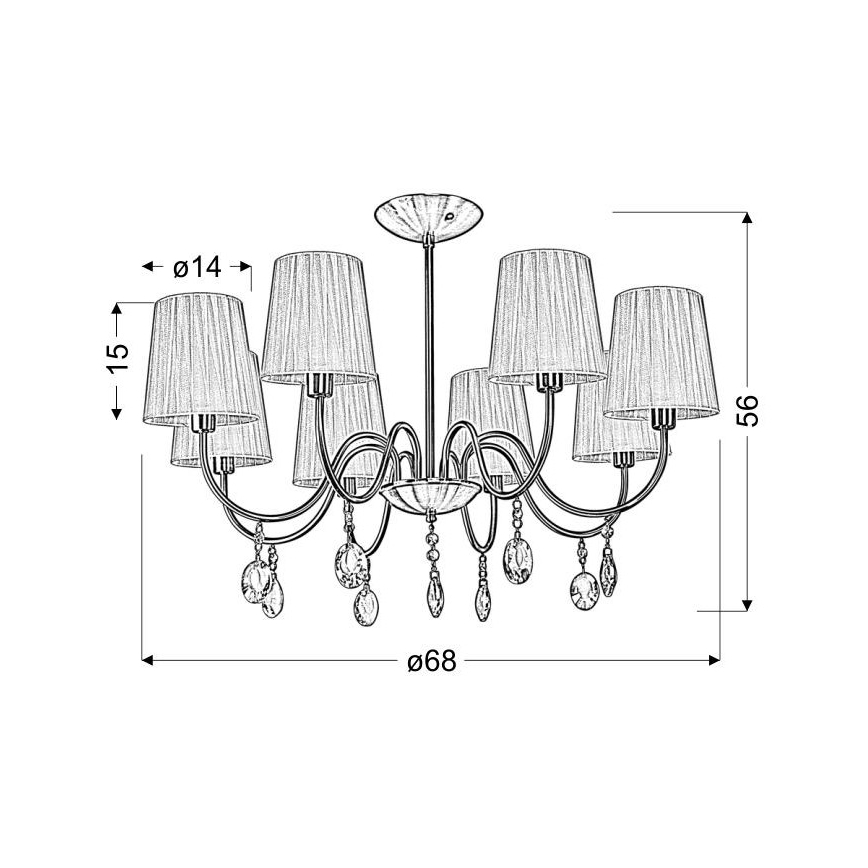 Viseći luster SORENTO 8xE14/40W/230V crna