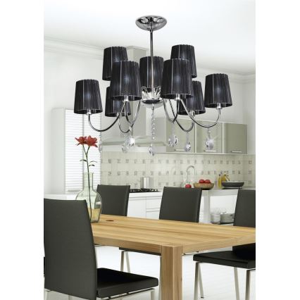 Viseći luster SORENTO 9xE14/40W/230V crna
