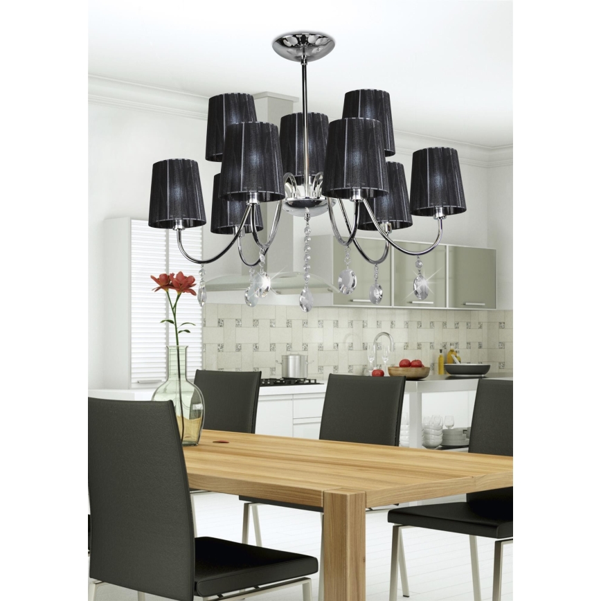 Viseći luster SORENTO 9xE14/40W/230V crna