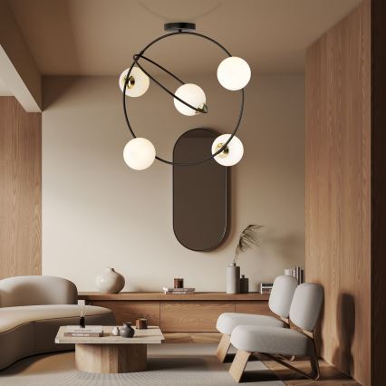 Viseći luster STARDOM 5xE14/10W/230V crna/bijela