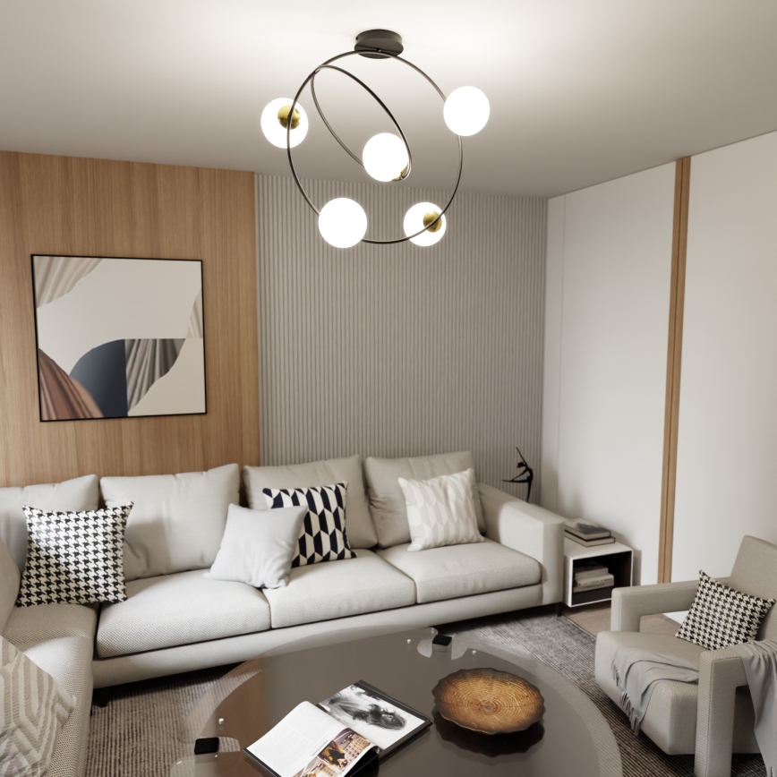 Viseći luster STARDOM 5xE14/10W/230V crna/bijela