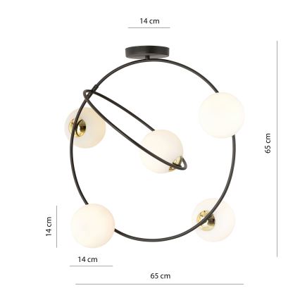 Viseći luster STARDOM 5xE14/10W/230V crna/bijela