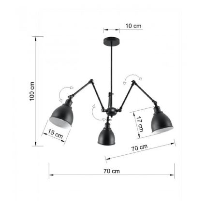 Viseći luster STARK SHADE 3xE27/60W/230V