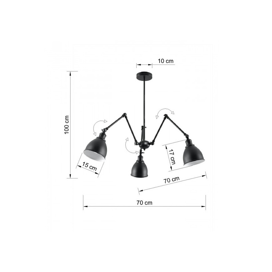Viseći luster STARK SHADE 3xE27/60W/230V