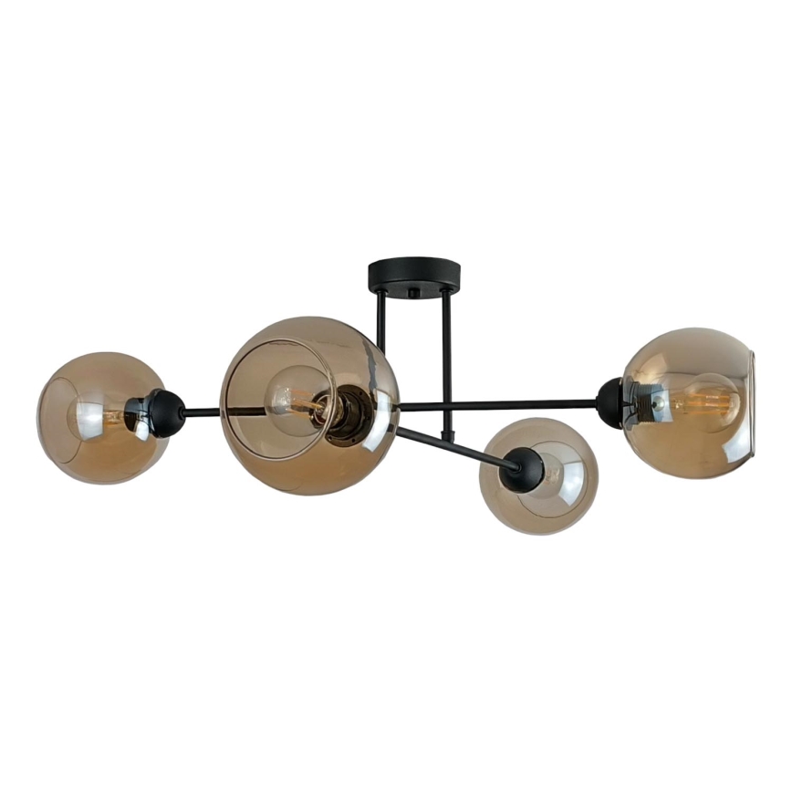 Viseći luster VASCO 4xE27/60W/230V crna/dimna bež