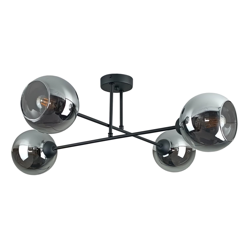 Viseći luster VASCO 4xE27/60W/230V crna/dimna crna
