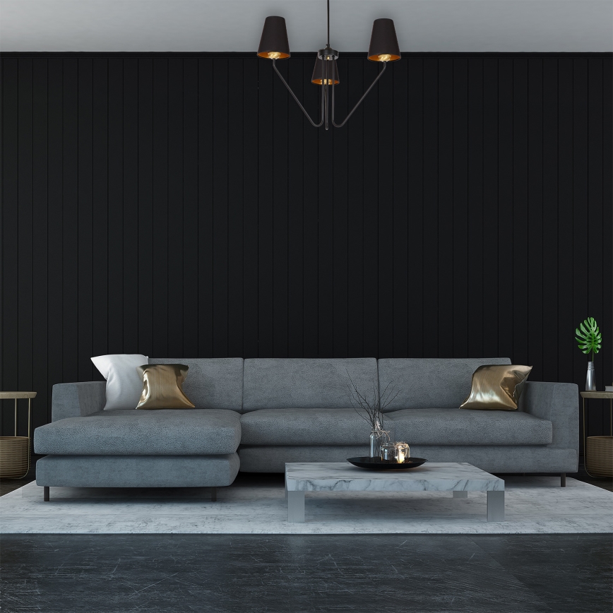 Viseći luster VICTORIA 3xE27/60W/230V crna